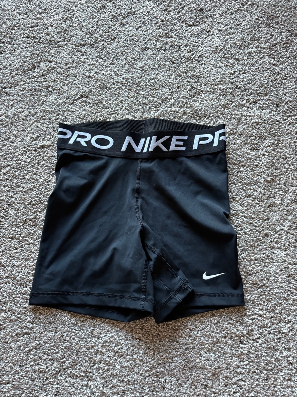 Nike Black Compression Training Shorts with White Swoosh